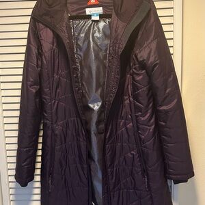Columbia Mid-Length Women's Deep Purple Hooded Insulated Coat